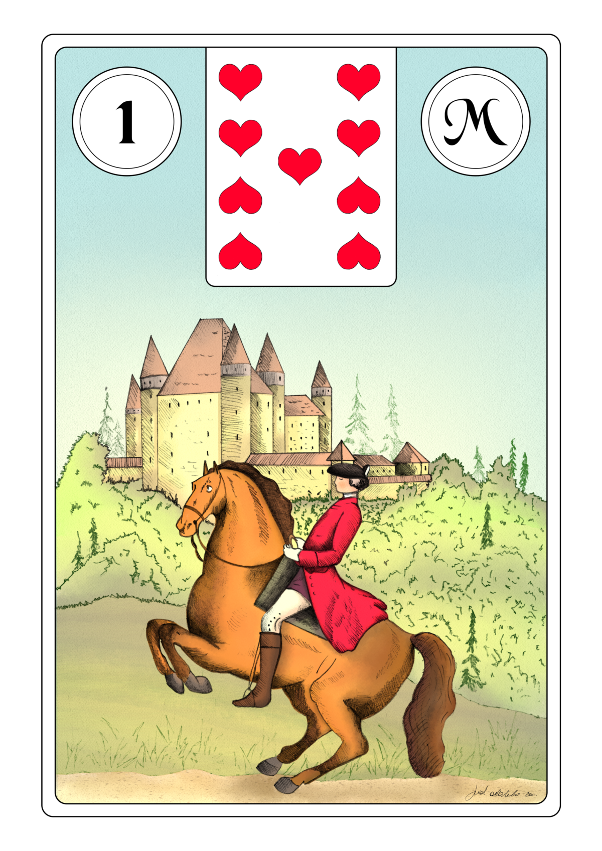 Lenormand Tageskarte Reiter